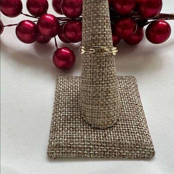 Link Ring 14k solid Gold | link Ring |  Ring | Perfect Gift | Real Gold | - Picture 5 of 7